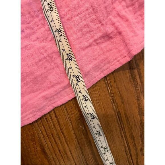 Time and Tru pink smocked neck flutter sleeve top small - Picture 6 of 7